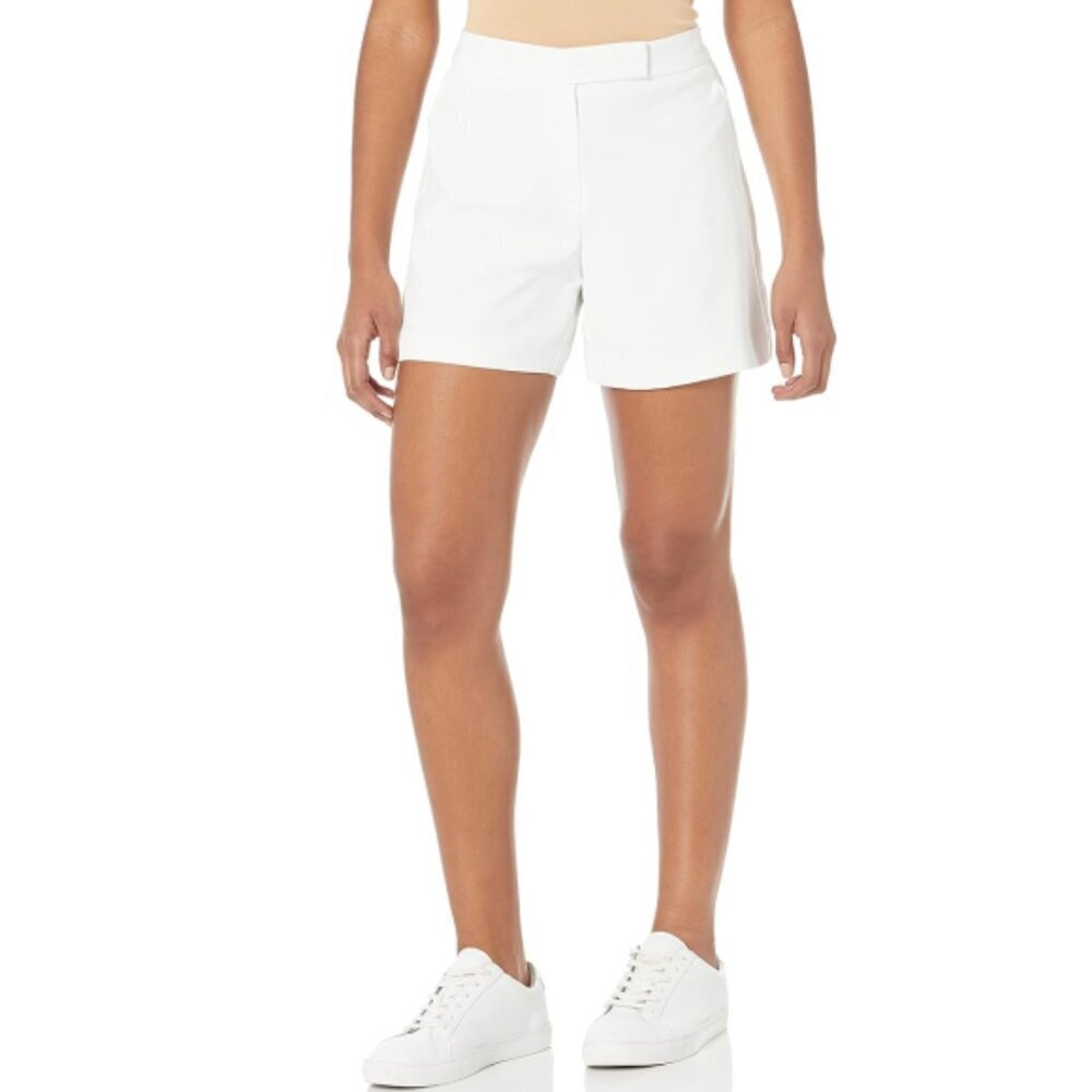 Trina Turk 'Hermosa' High-Rise Textured Suiting Shorts, Whitewash